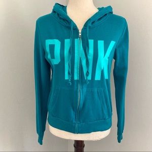Victoria’s Secret PINK Teal Blue Hoodie Sweatshirt
